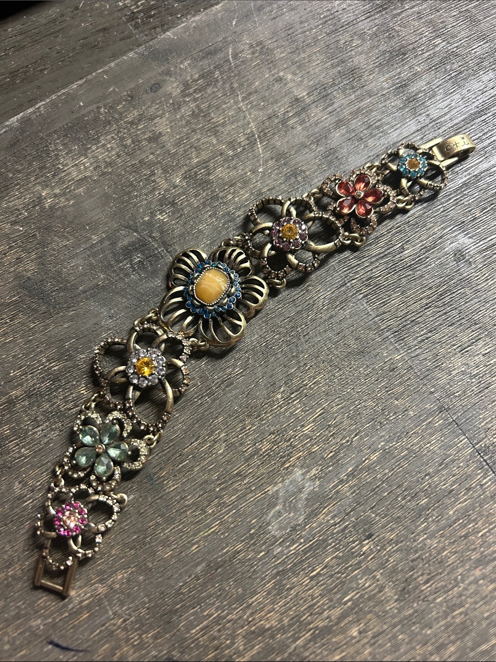 Chloe + Isabel Vintage-Inspired Multi-Color Floral Statement Bracelet